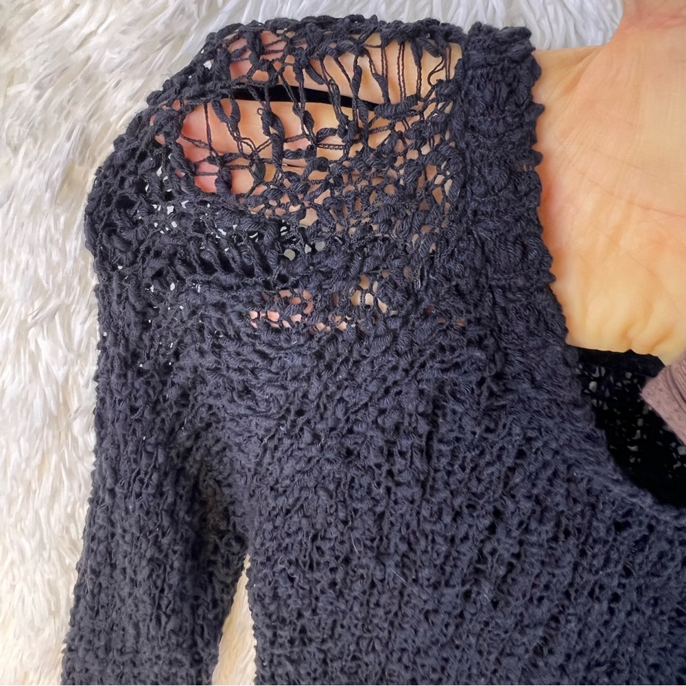 Aeropostale Bethany Mota Knit Black Sweater Cover Up Sz M - Picture 12 of 16